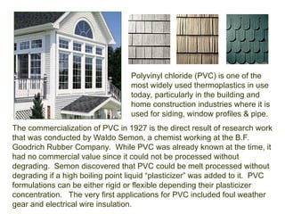 Pvc Rorigin History_of_Plastics and its types exist.ppt