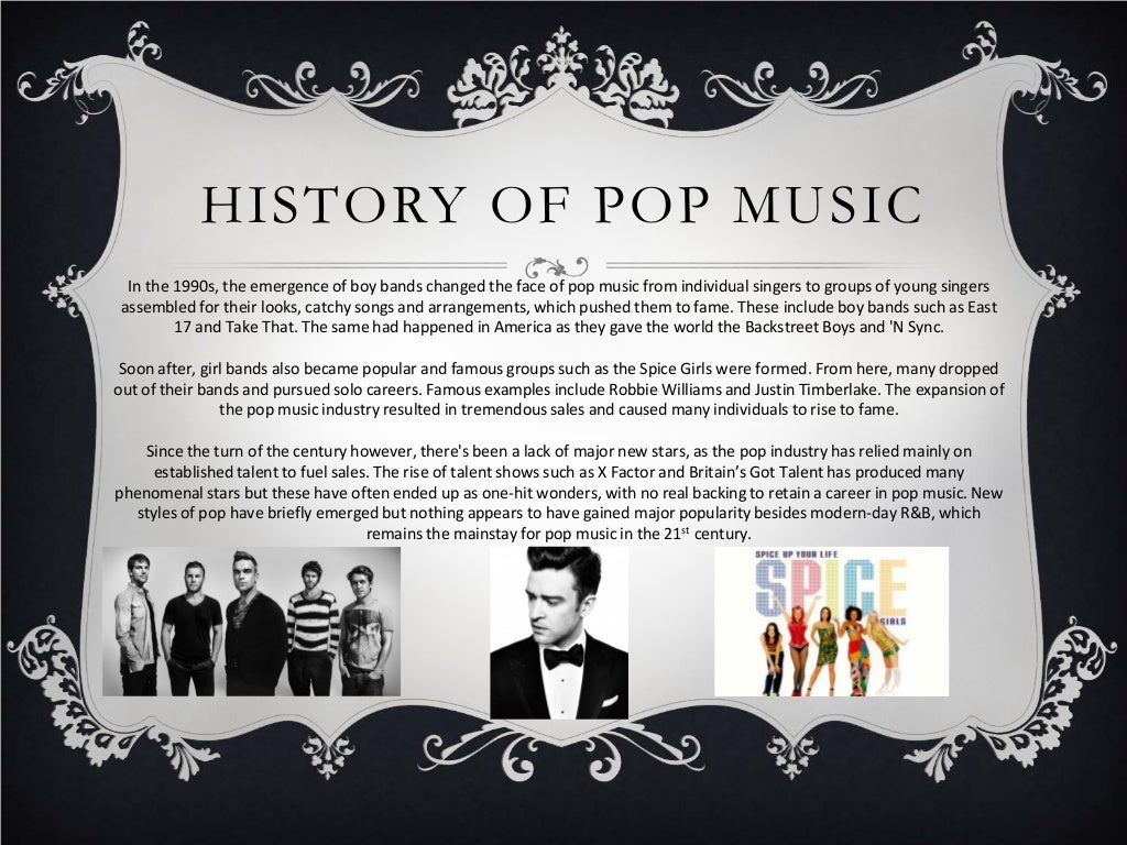 pop music history presentation