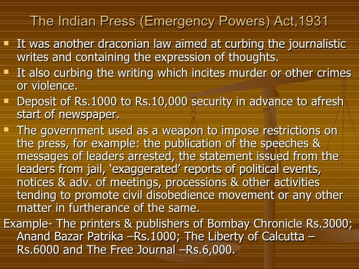 History of press laws in india