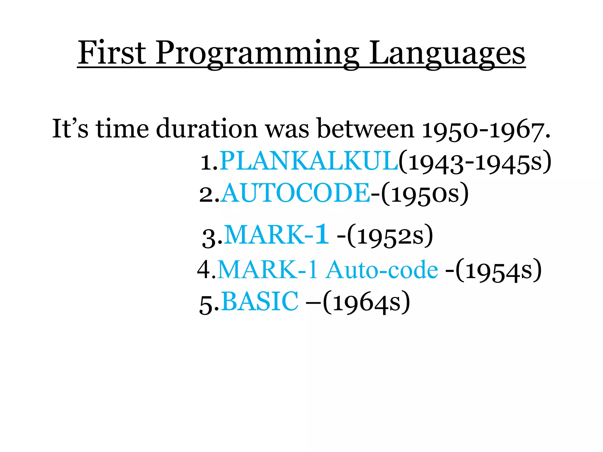 History of programminng language | PPT