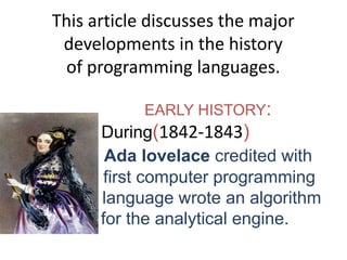 History of programminng language | PPT
