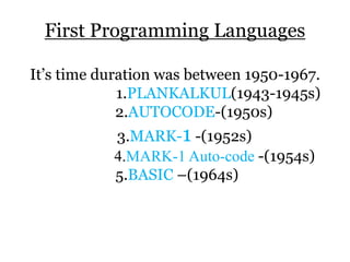 History of programminng language | PPT