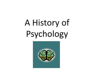 A History of
Psychology
 