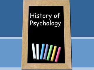 History of
Psychology
 
