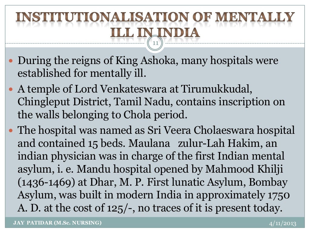 History of psychiatry in india