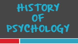 HISTORY
     OF
PSYCHOLOGY
 