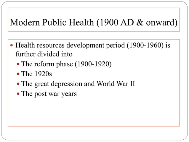 History of public health | PPTX | Infectious Diseases | Diseases and ...