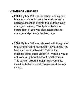History of Python Programming. | PDF