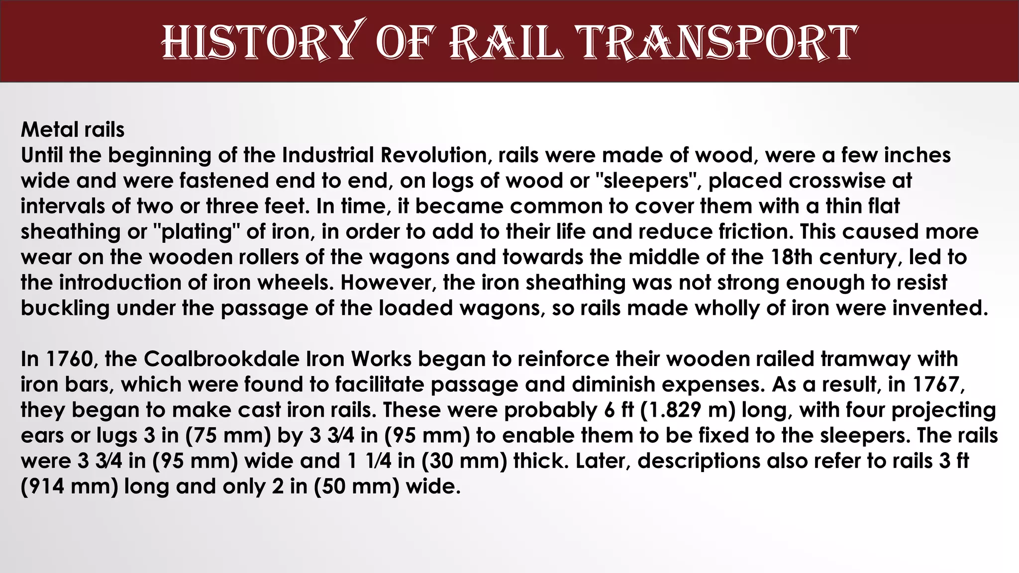 History of Railtransport PPT