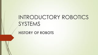 History of robots | PDF