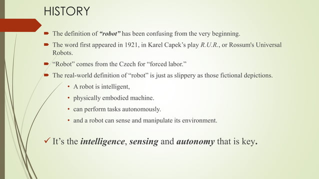 History of robots PPT