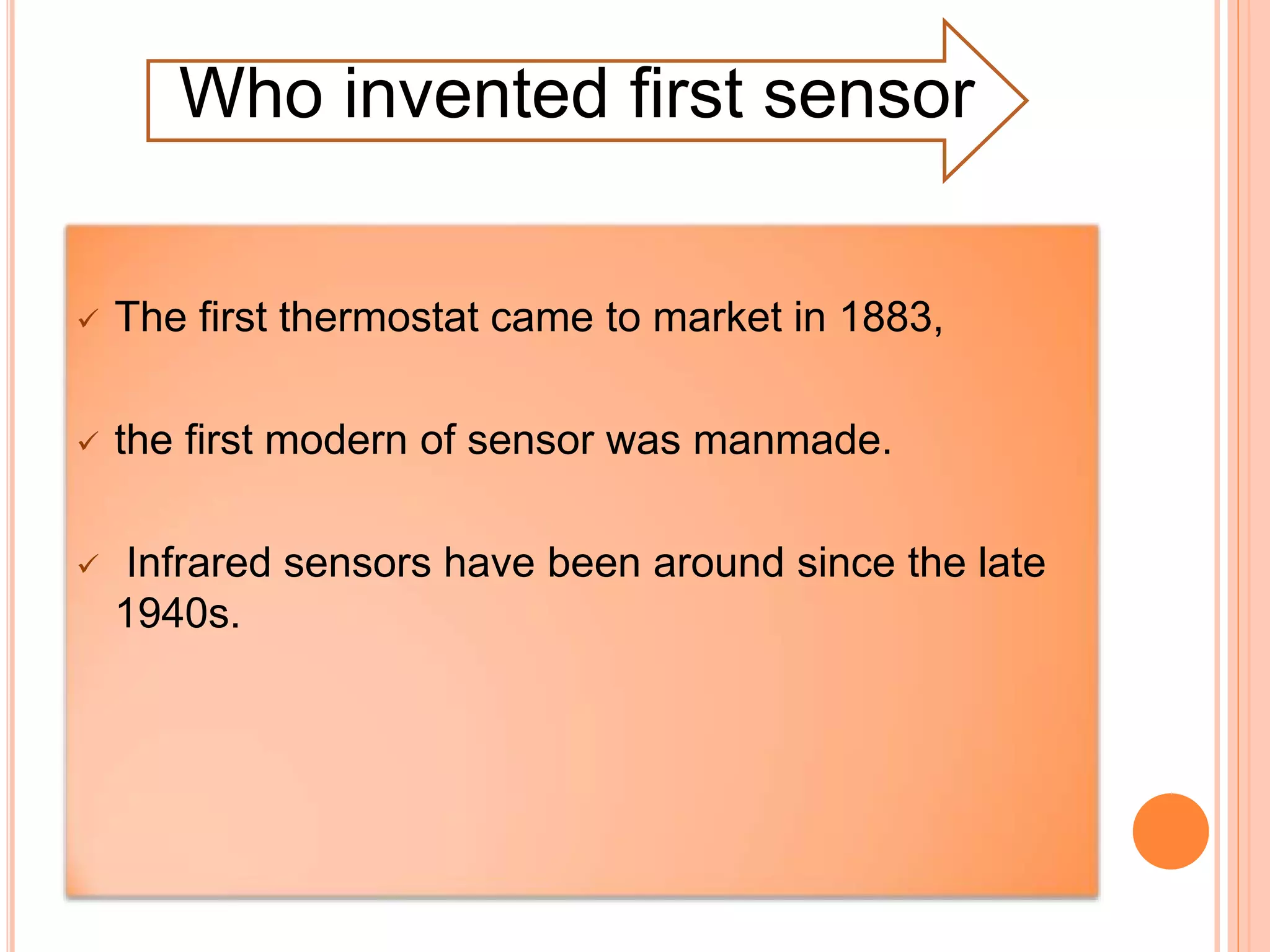 History of sensors | PPTX