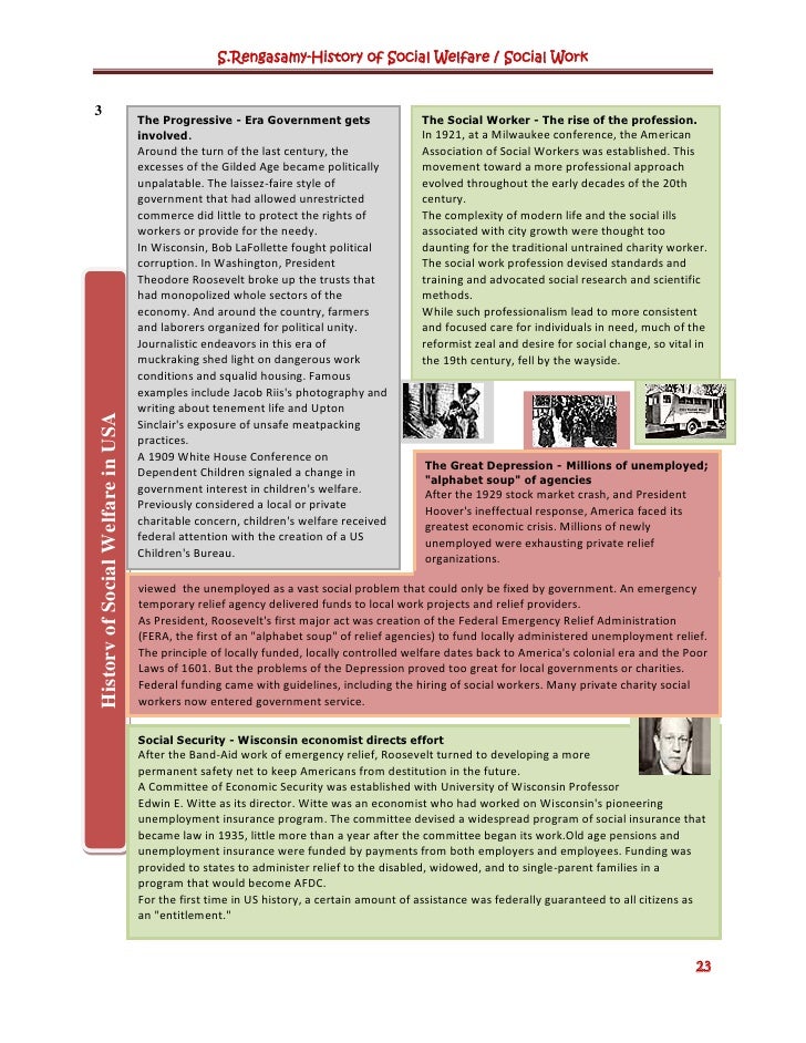 History Of Social Welfare History Of Social Welfare