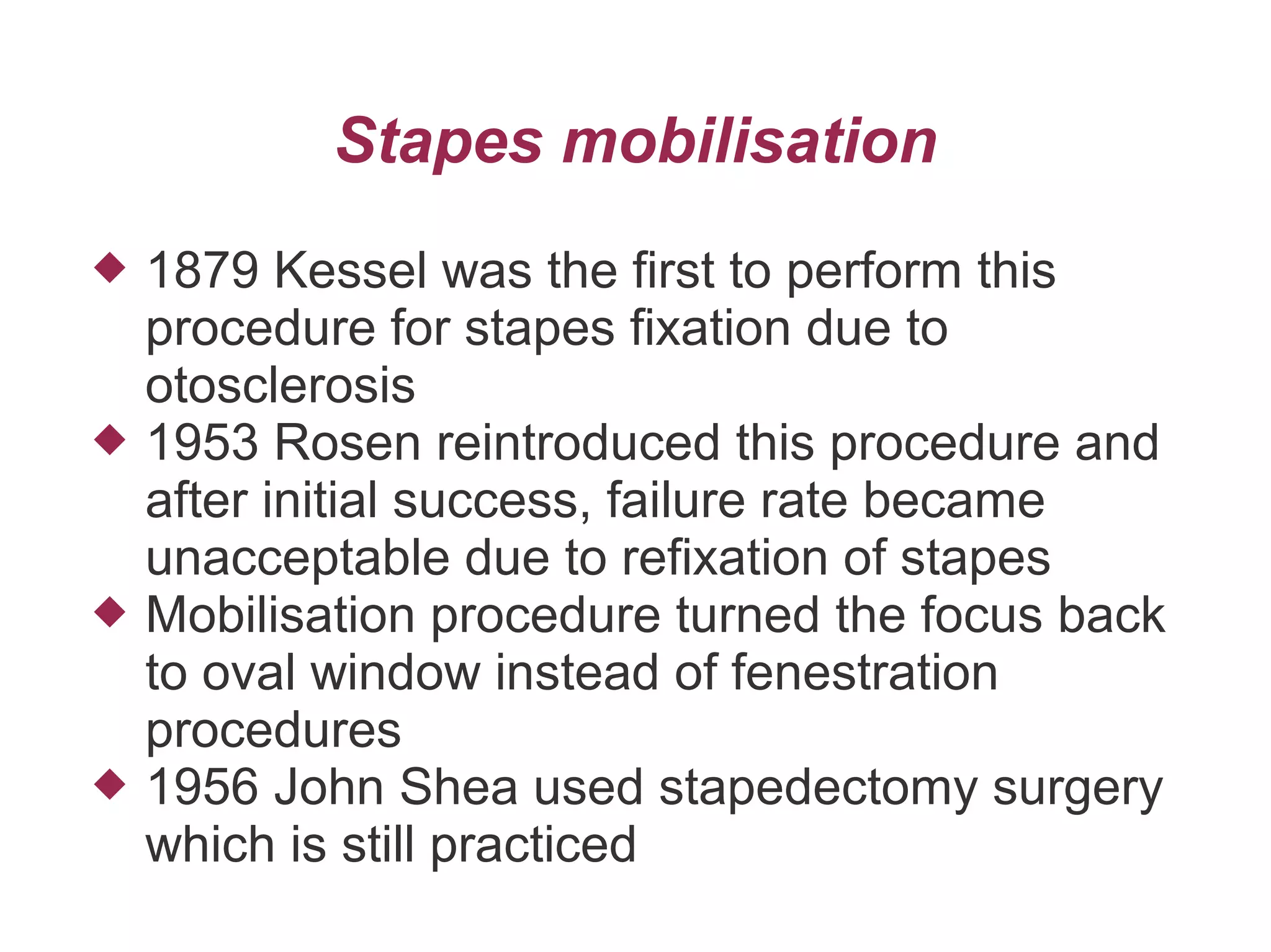 Shea Rosen History of surgery to improve hearing | ODP
