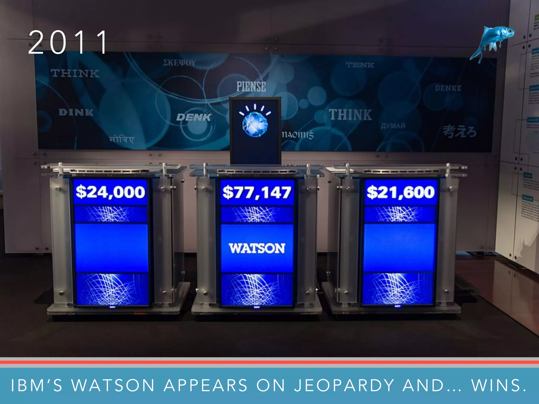 2 0 1 1
IBM’S WATSON APPEARS ON JEOPARDY AND… WINS.
 