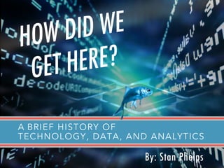 A BRIEF HISTORY OF
TECHNOLOGY, DATA, AND ANALYTICS
By: Stan Phelps 
 