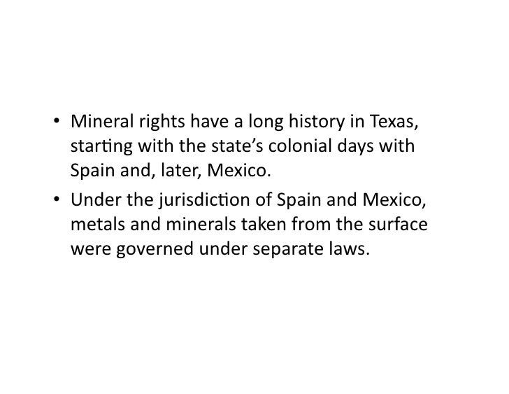 History of texas mineral rights