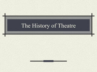 The History of Theatre 