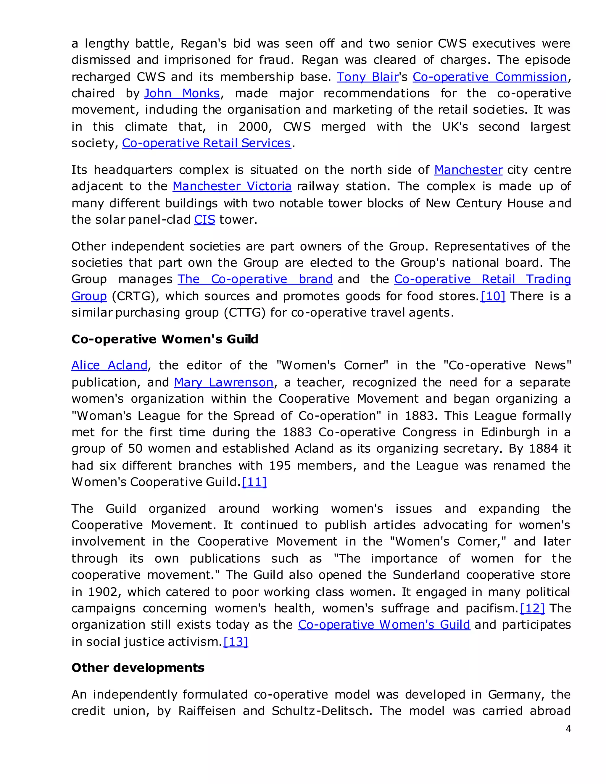 History of the cooperative movement | DOCX