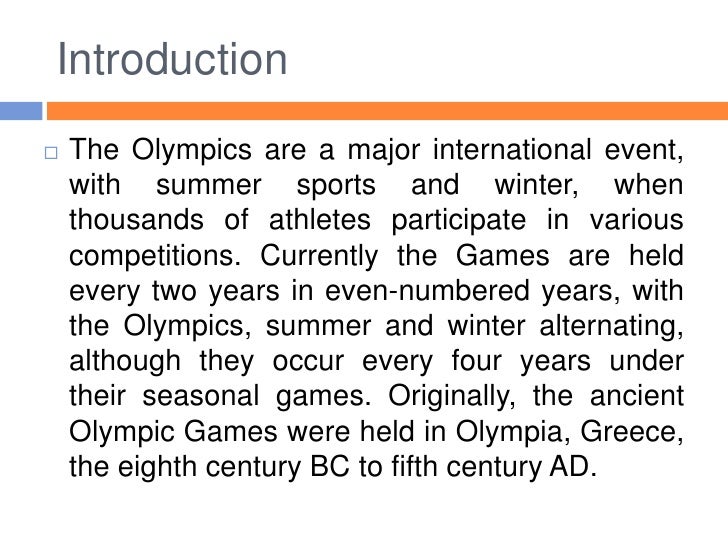 Essay about Olympic Games