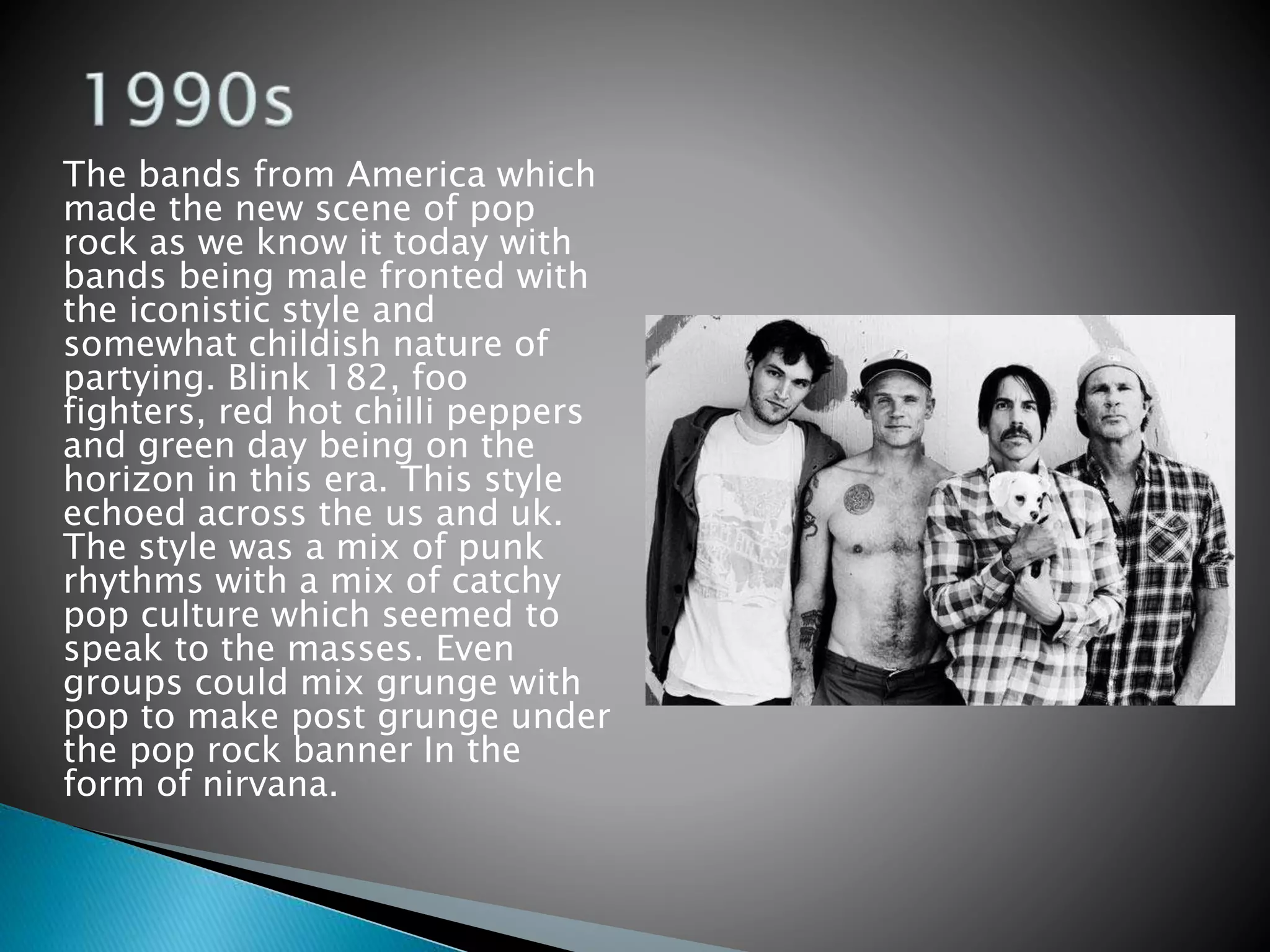 Pop/rock Example History of the pop rock genre | PPTX