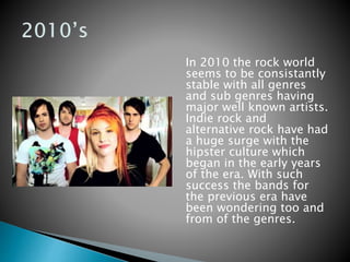History of the pop rock genre | PPTX