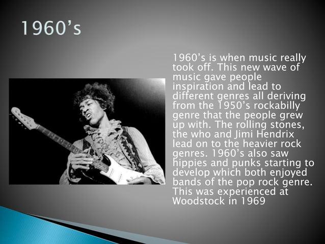 History of the pop rock genre | PPTX