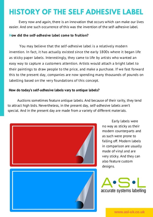 History of the self adhesive label