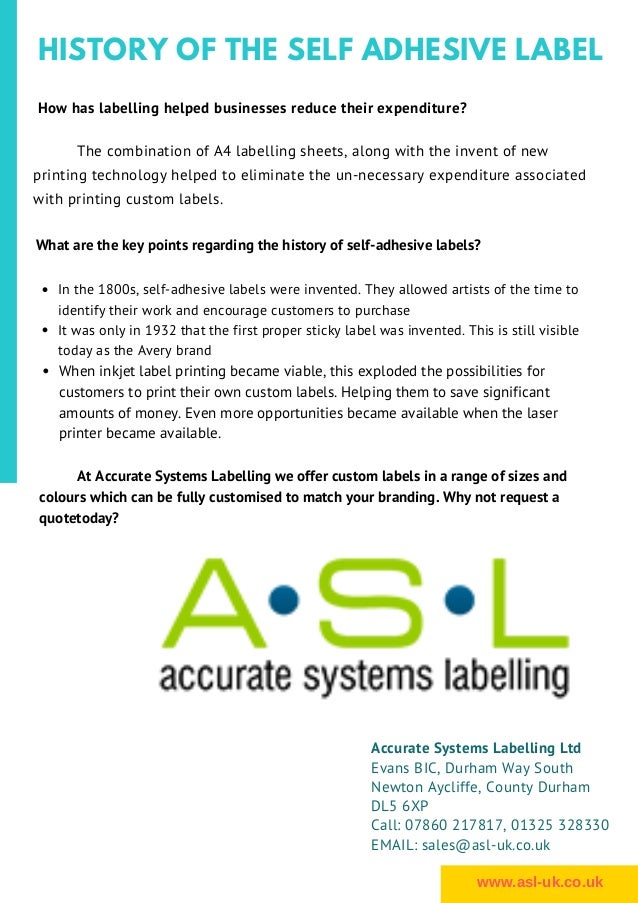 History of the self adhesive label
