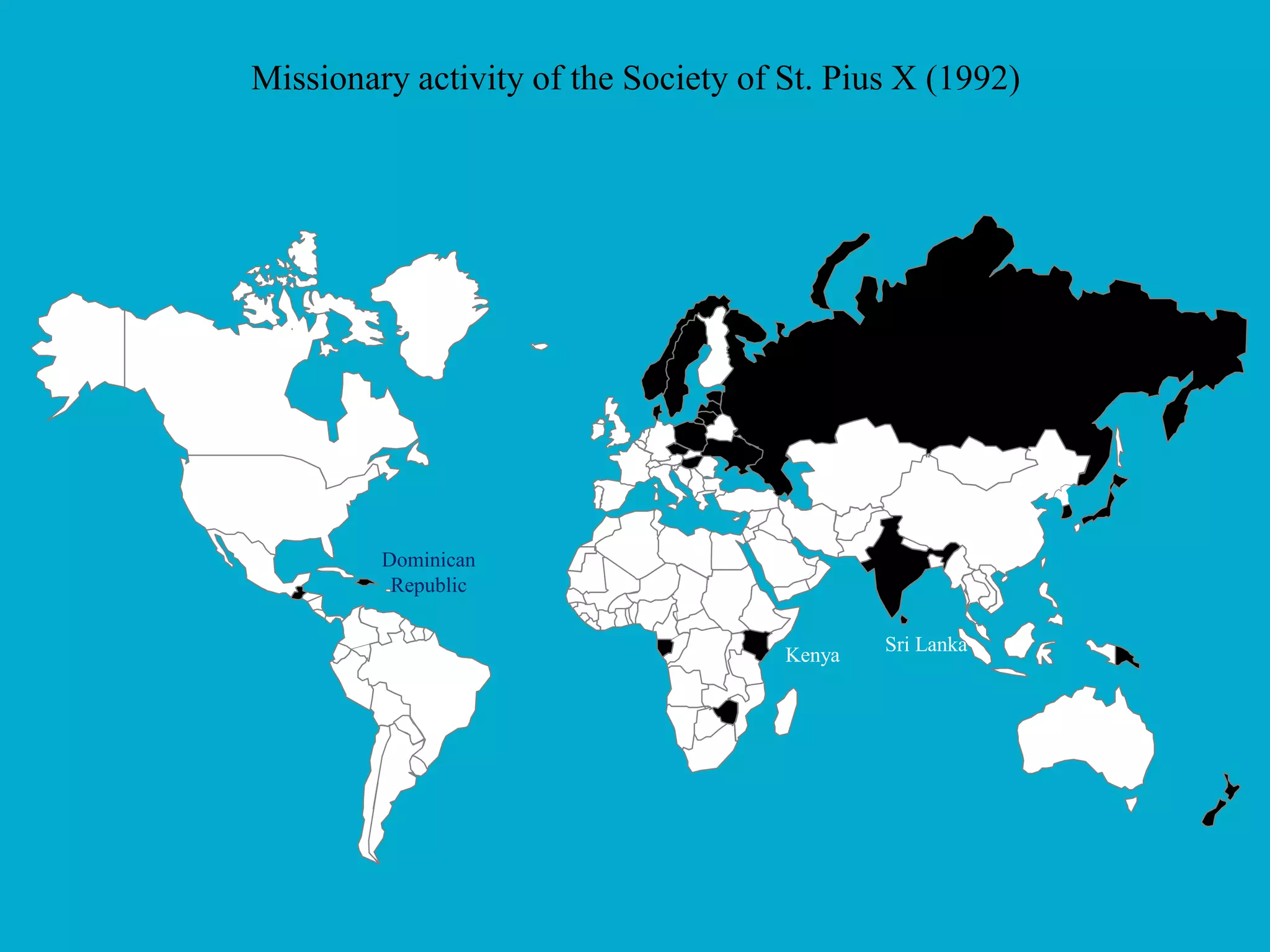 Missionary activity of the Society of St. Pius X (1992)
Dominican
Republic
Kenya
Sri Lanka
 