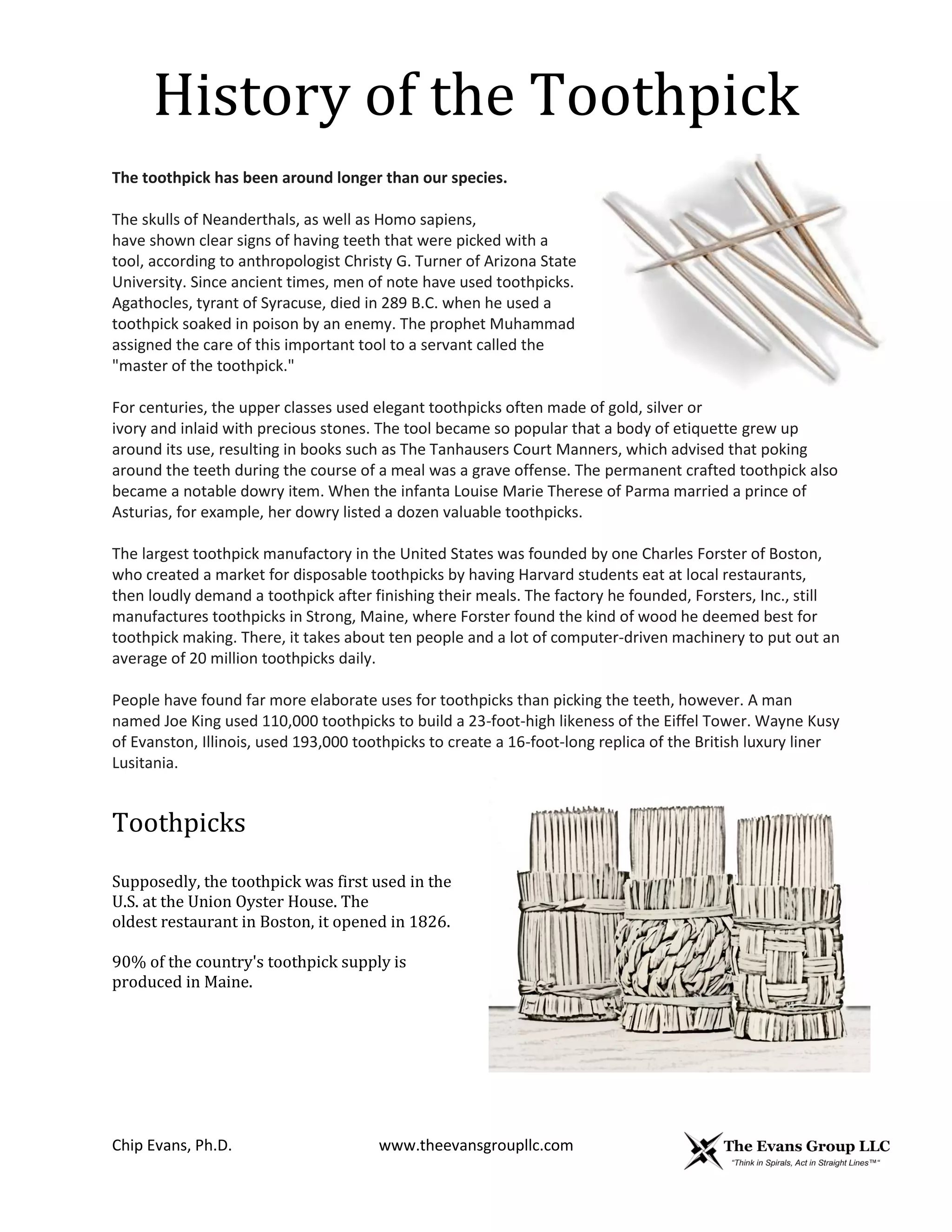 History of the toothpick PDF
