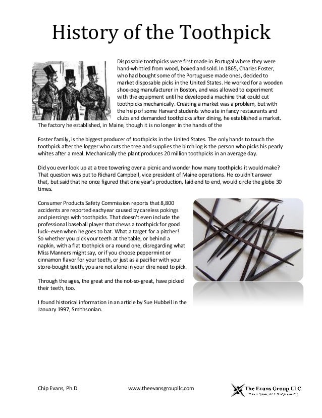 History of the toothpick