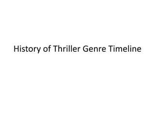 History of Thriller Genre Timeline

 