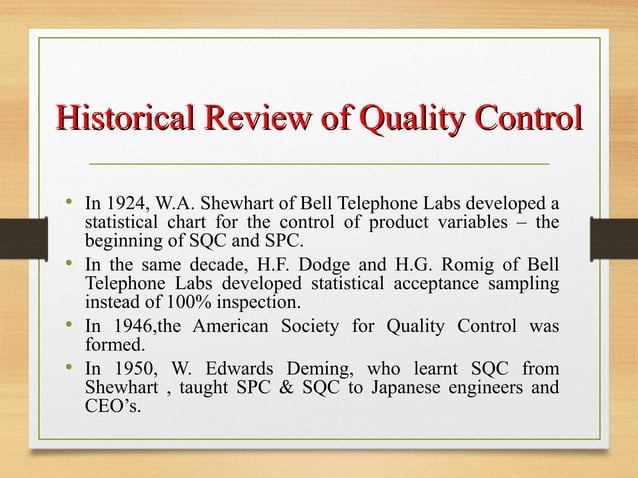 History Of Total Quality Management