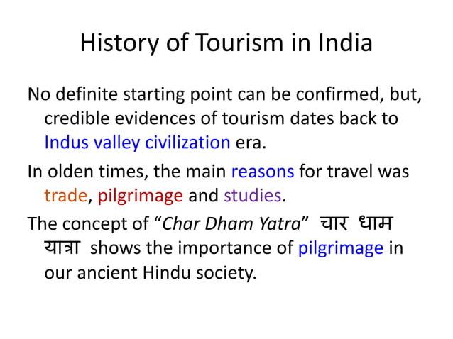 history of tourism in india