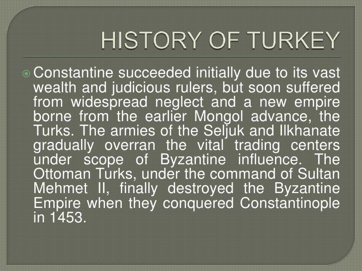 History of turkey