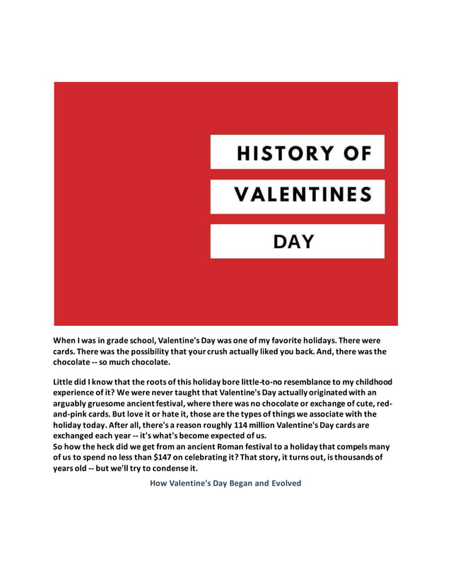 History of valentine day