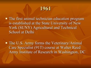 History Of Veterinary Technicians