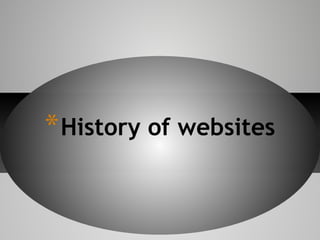 * History of websites

 