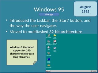 Taskbar Evolution A History of Different Versions of Microsoft Windows | PPTX