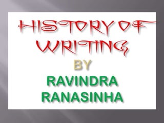 HISTORY OF WRITING BY RAVINDRA RANASINHA 