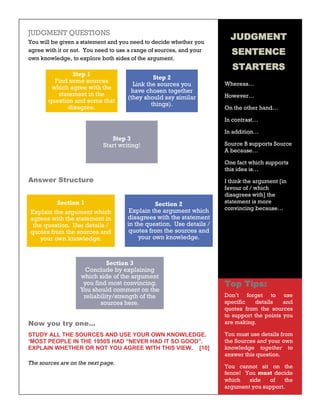 History paper guide and questions | PDF