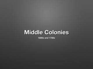 Middle Colonies
1600s and 1700s

 