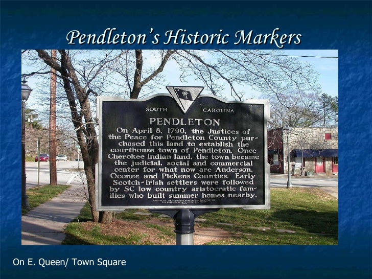 Historic Timeline of Pendleton, SC