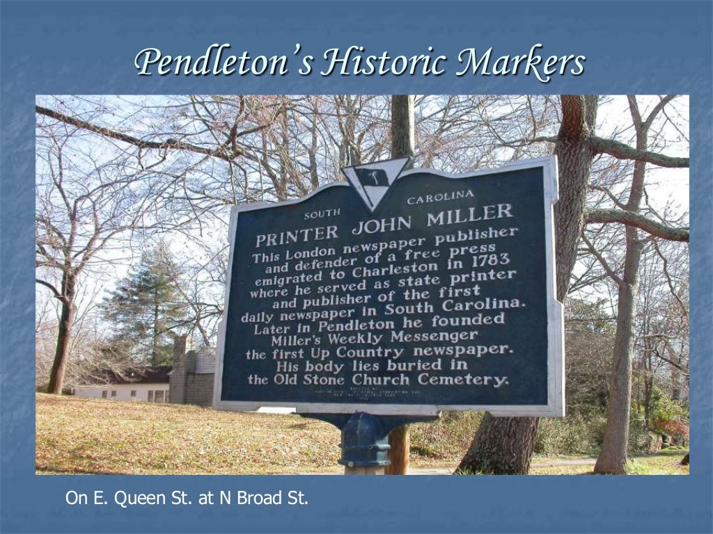 History of Pendleton SC (c.1790)