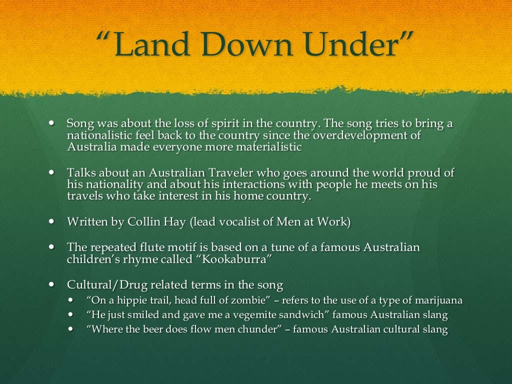 History presentation land down under