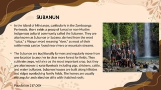Subanon Letter PHILIPPINE HISTORY - CULTURAL COMMUNITIES IN MINDANAO | PPTX
