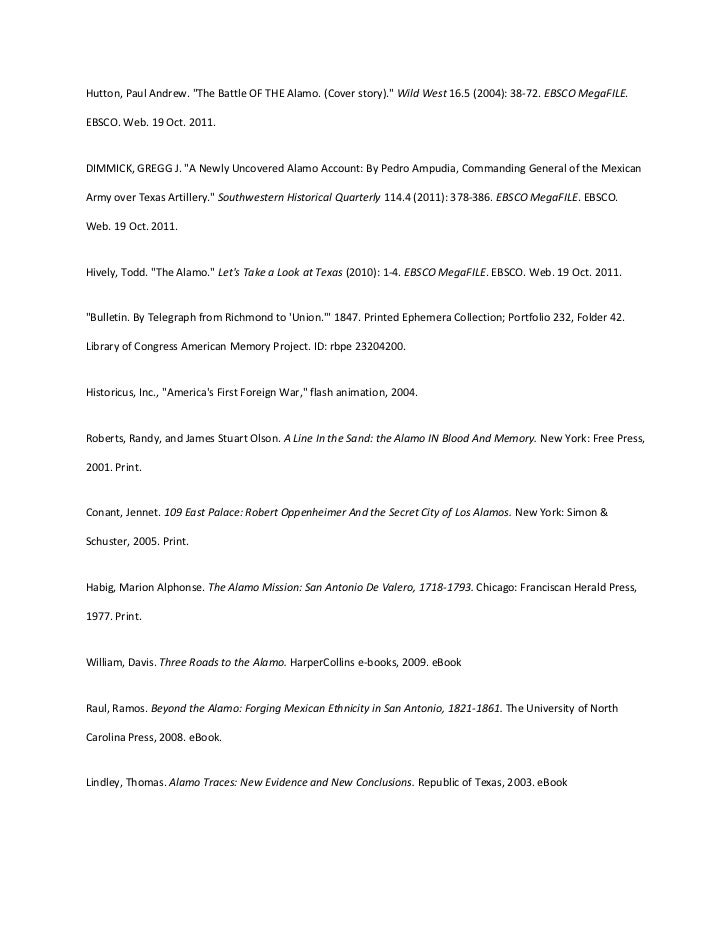 Alamo thesis statement picture