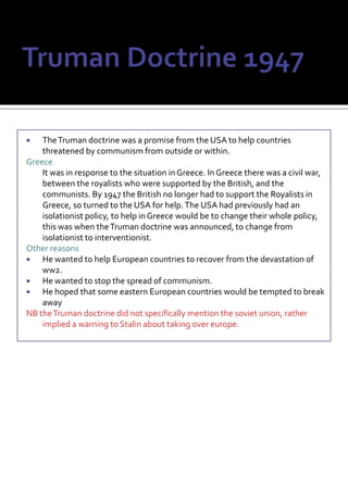 Stalin suspected that the west would have been happy if the USSR had destroyed themselves in the fighting.Yalta 1945In February 1945 the war in europe was almost over, and there were peace talks held in Yalta to decide how to divide Germany, and end the war.The leaders were – UK – Churchill