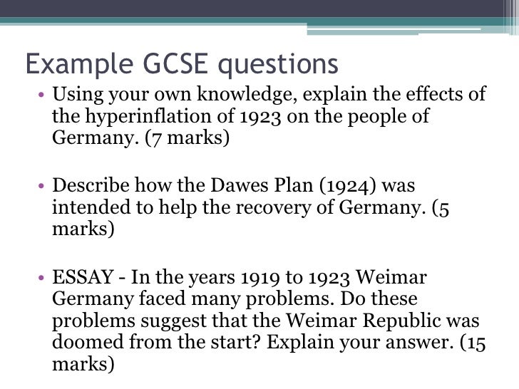weimar republic essay notes Why did the weimar republic fail to stand up to nazism: pass notes 2 1929-1933: the depression nazi strengths 1 what were hitler's talents 2. weimar republic essay notes Why did the weimar republic fail to stand up to nazism: pass notes 2 1929-1933: the depression nazi strengths 1 what were hitler's talents 2.